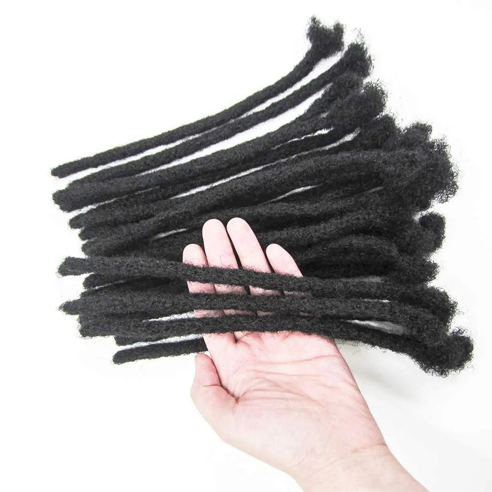 Loc Extensions Human Hair 0.8 cm Width 10 Inch 30 Strands Dreadlock Extensions Real Human Hair 100% Handmade Permanent Natural