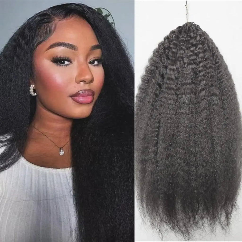 2Extensions de cheveux humains au crochet de 8 à 30 pouces, sans nœuds, pré-séparées, cheveux humains crépus-lisses, extensions de cheveux au crochet en plumes, 240 g