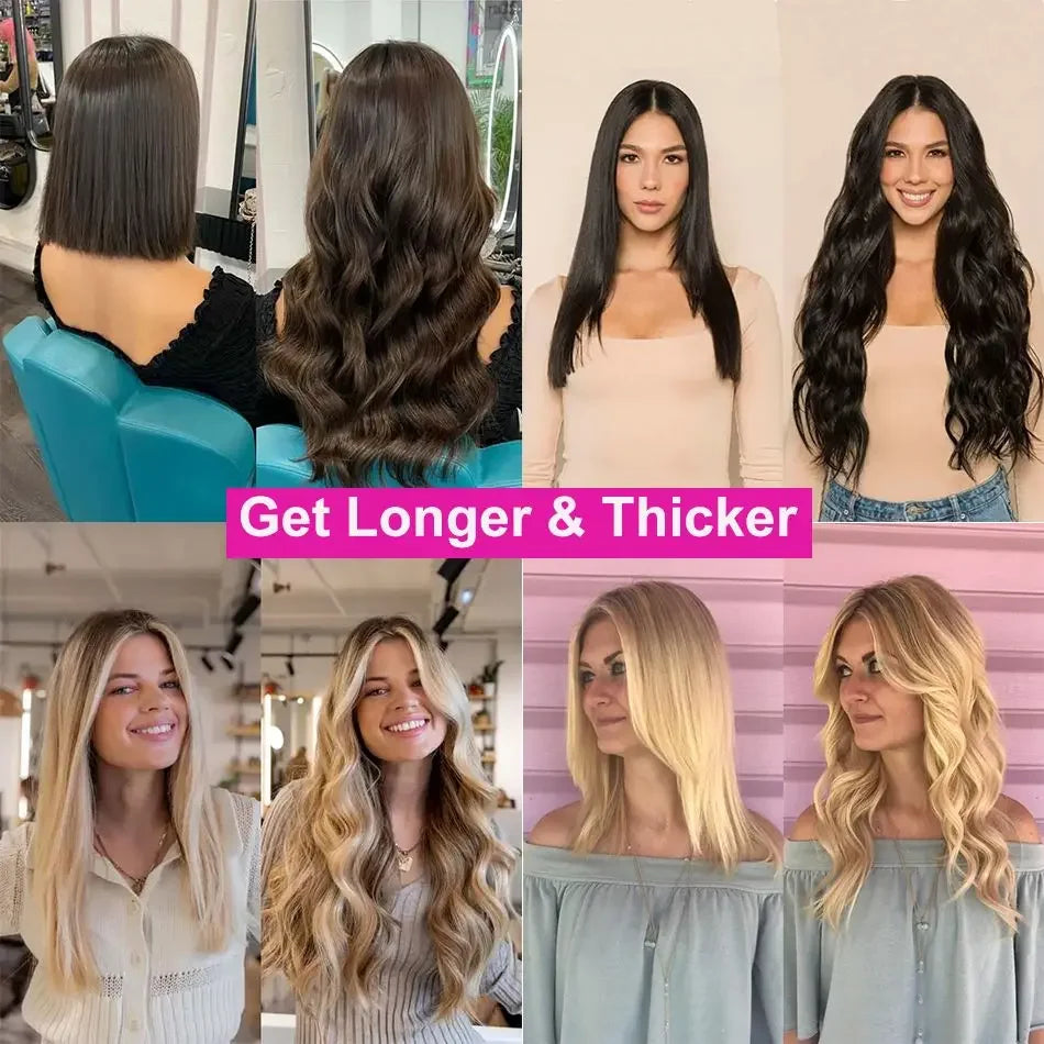 Extensions de cheveux à clip en cheveux humains réels, lisses, 100 % cheveux humains brésiliens Remy, à clipser, marron chocolat, 16-26 pouces pour femmes