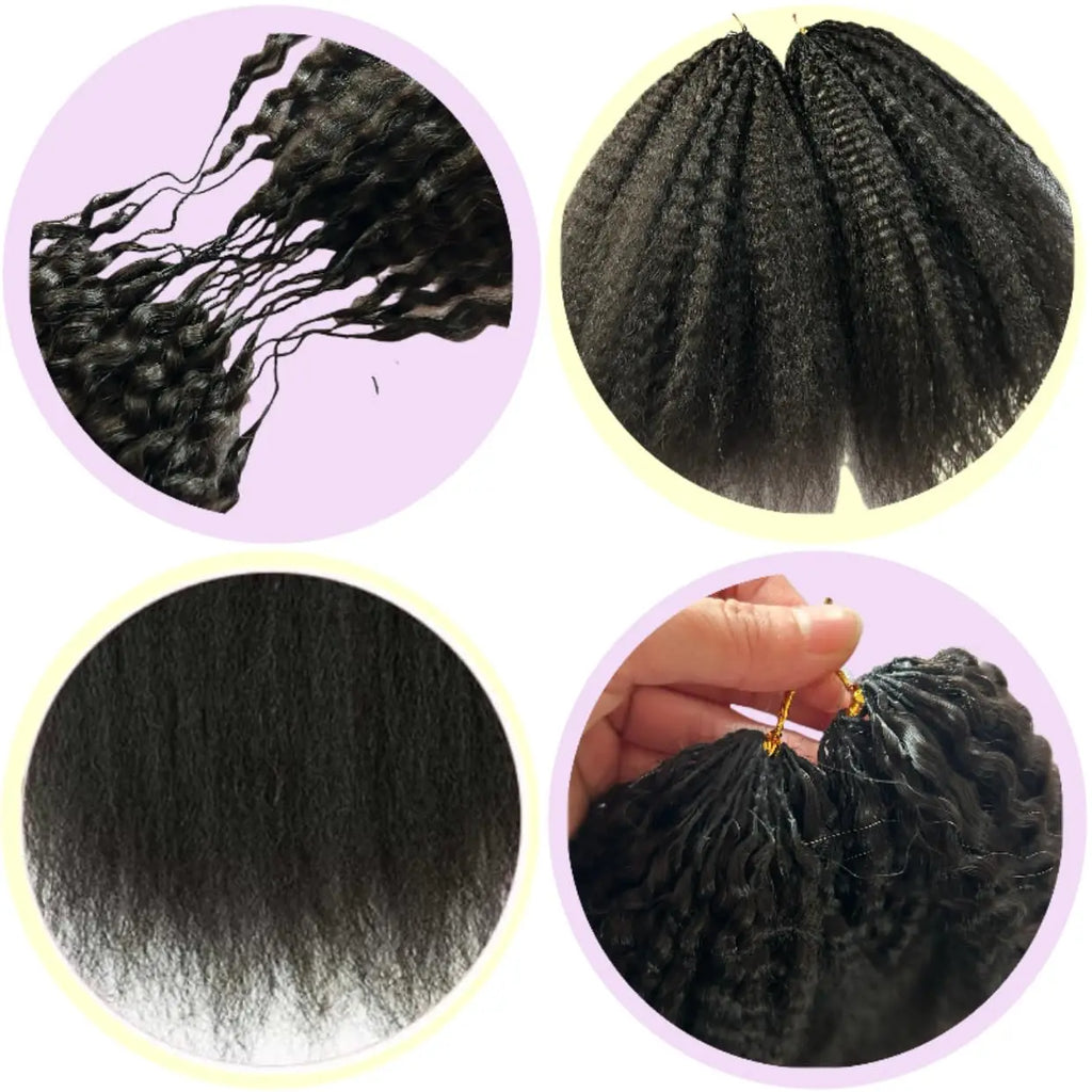 2Extensions de cheveux humains au crochet de 8 à 30 pouces, sans nœuds, pré-séparées, cheveux humains crépus-lisses, extensions de cheveux au crochet en plumes, 240 g