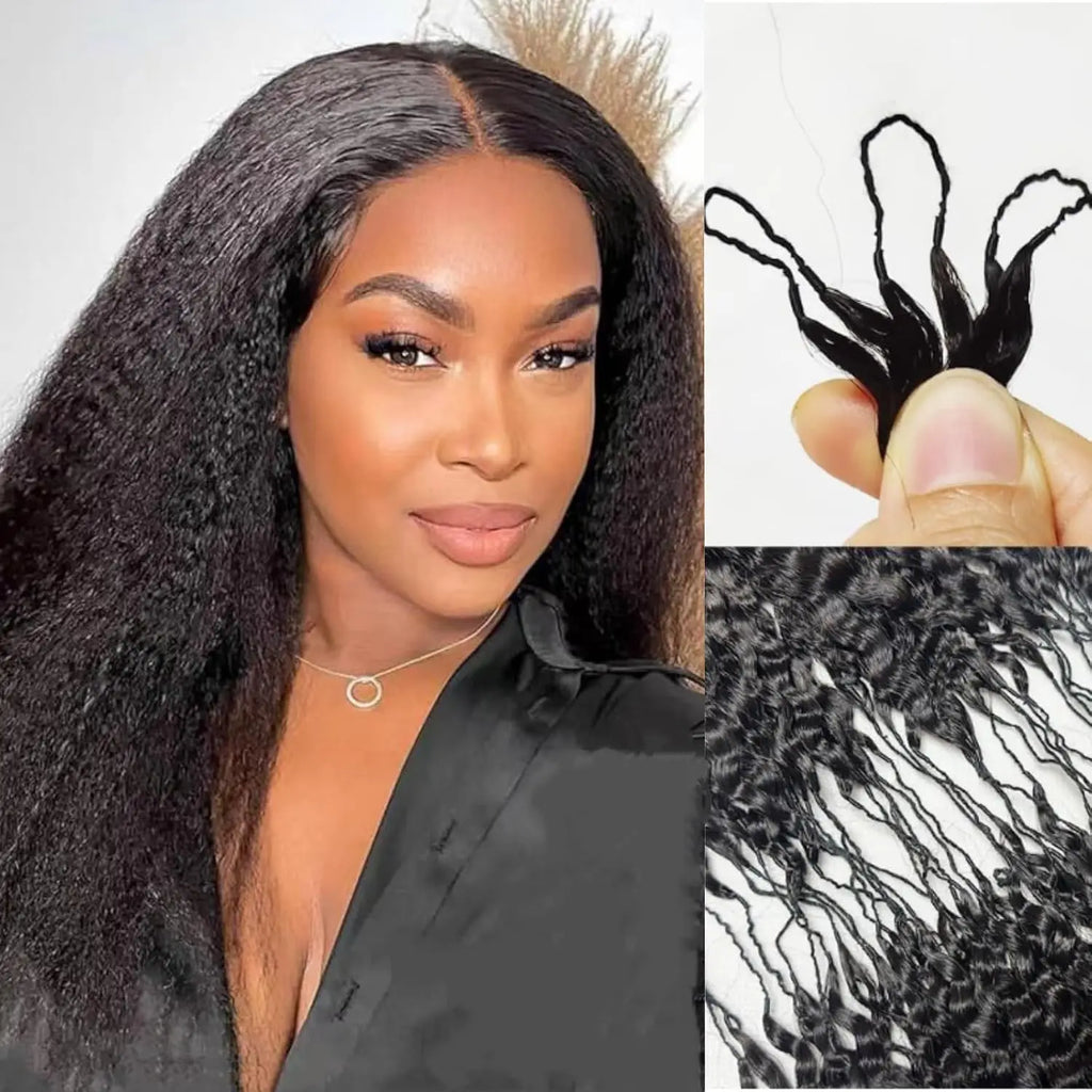 2Extensions de cheveux humains au crochet de 8 à 30 pouces, sans nœuds, pré-séparées, cheveux humains crépus-lisses, extensions de cheveux au crochet en plumes, 240 g