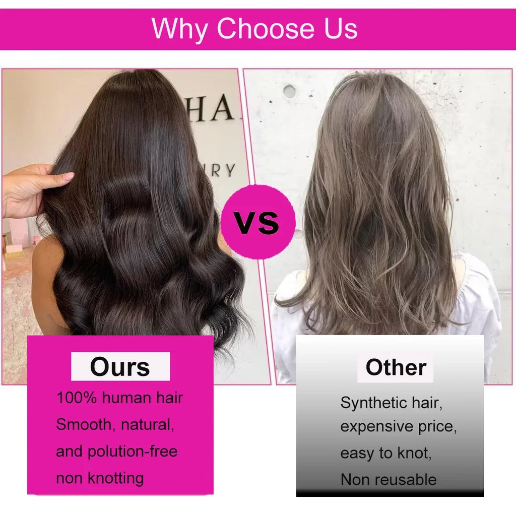 Extensions de cheveux à clip en cheveux humains réels, lisses, 100 % cheveux humains brésiliens Remy, à clipser, marron chocolat, 16-26 pouces pour femmes