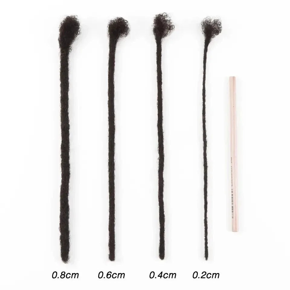 Loc Extensions Human Hair 0.8 cm Width 10 Inch 30 Strands Dreadlock Extensions Real Human Hair 100% Handmade Permanent Natural