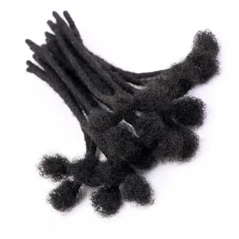 Loc Extensions Human Hair 0.8 cm Width 10 Inch 30 Strands Dreadlock Extensions Real Human Hair 100% Handmade Permanent Natural