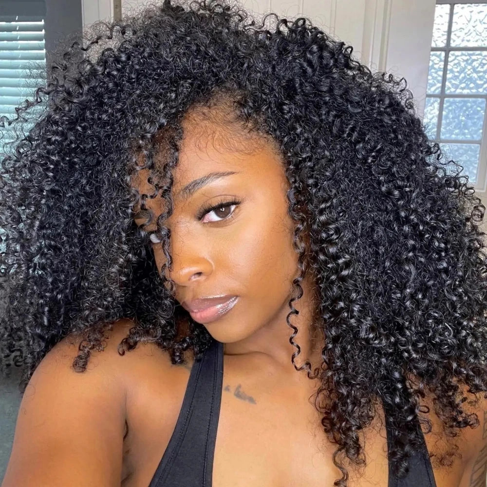 Extensions de cheveux en crochet humains à plumes bouclées en spirales petites blond miel, nœuds miracles, boucles pixie pré-séparées