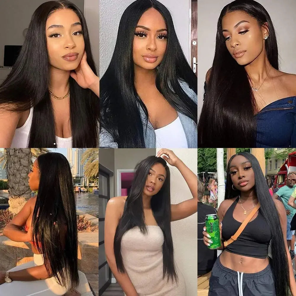 Extensions de cheveux à clip en cheveux humains réels, lisses, 100 % cheveux humains brésiliens Remy, à clipser, marron chocolat, 16-26 pouces pour femmes