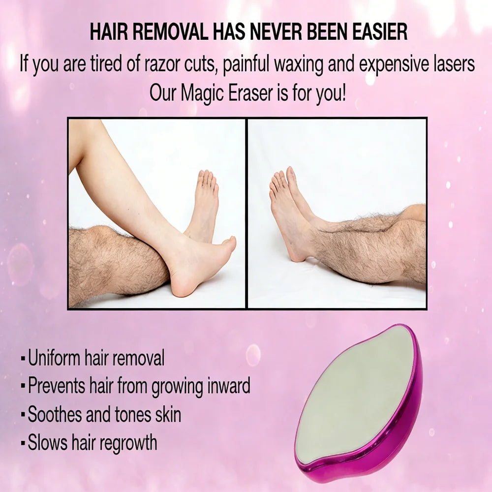 Épilateur en Cristal Réutilisable pour les Cheveux, Épilateur Physique Indolore, Pierre d'Épilation en Verre Nano pour Hommes et Femmes
