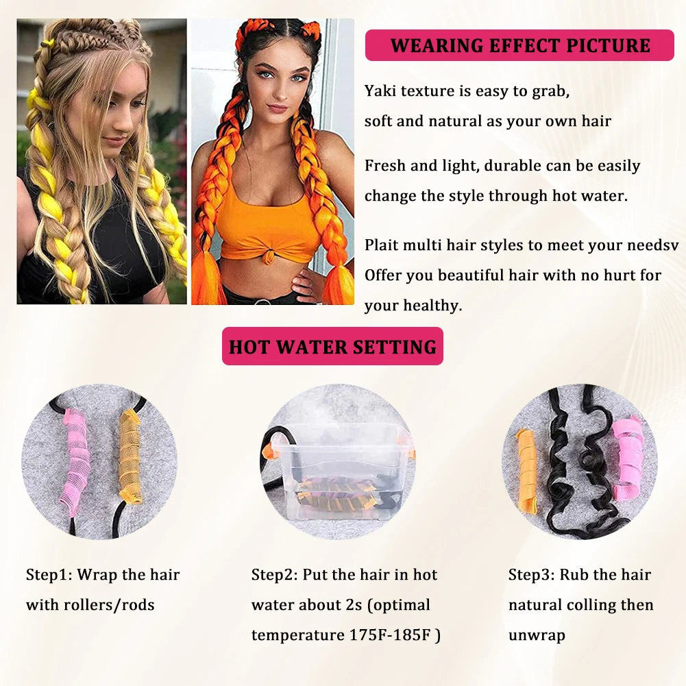 Pre-stretched Long Braided Synthetic Hair 26/30inch Extensions For Crochet Braided Hair Synthetic Ombre DIY Giant Braided Hair