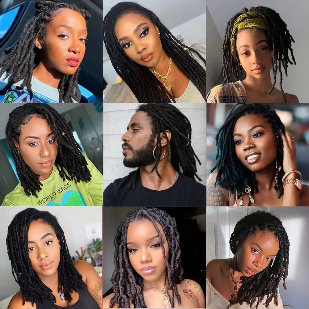 Loc Extensions Human Hair 0.8 cm Width 10 Inch 30 Strands Dreadlock Extensions Real Human Hair 100% Handmade Permanent Natural