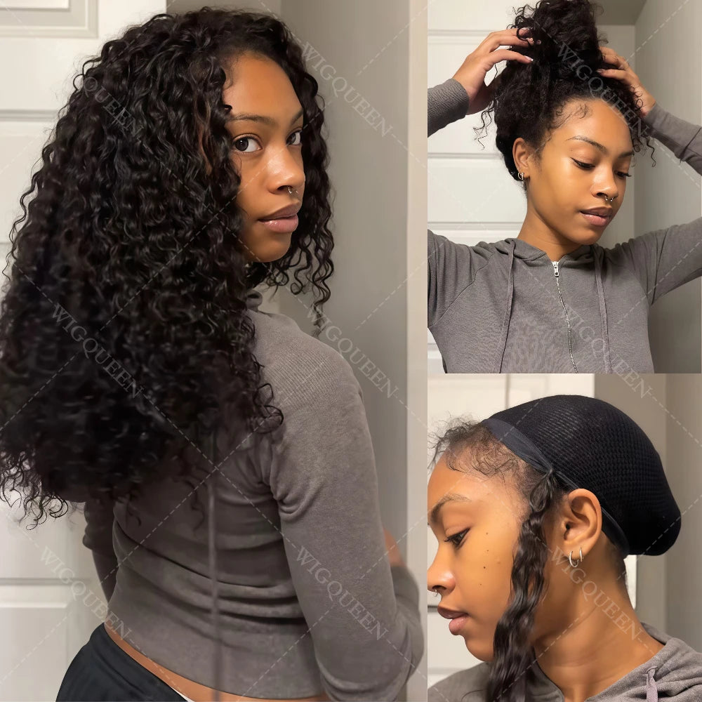 Extensions de cheveux en crochet humains à plumes bouclées en spirales petites blond miel, nœuds miracles, boucles pixie pré-séparées