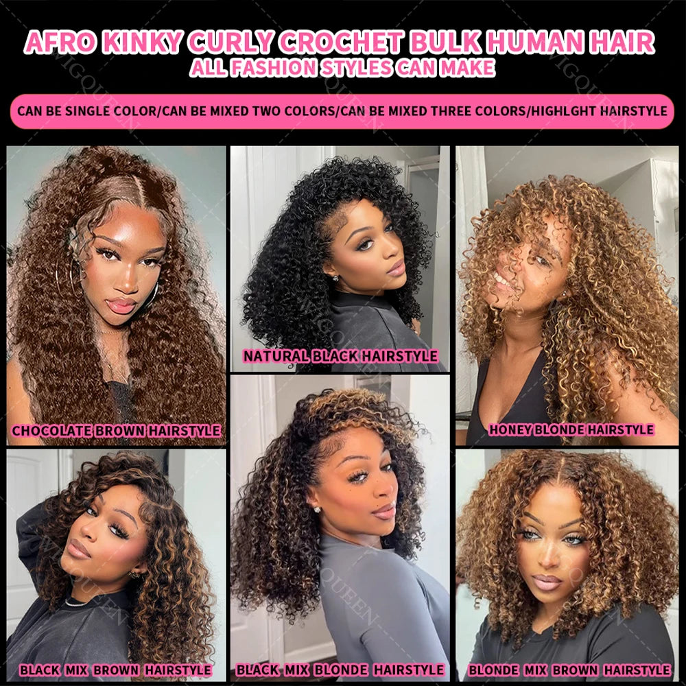 Extensions de cheveux en crochet humains à plumes bouclées en spirales petites blond miel, nœuds miracles, boucles pixie pré-séparées